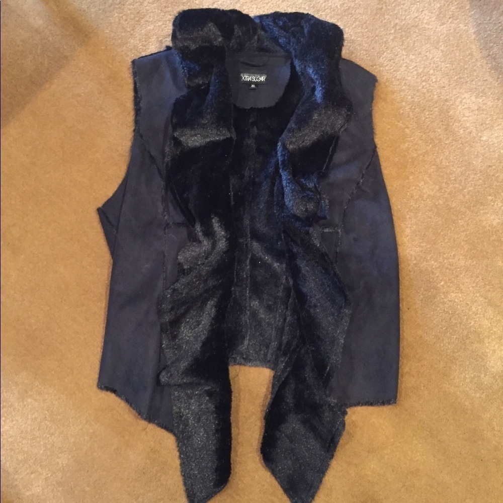 Beautiful Faux Fur Black Lined Vest Sz XL